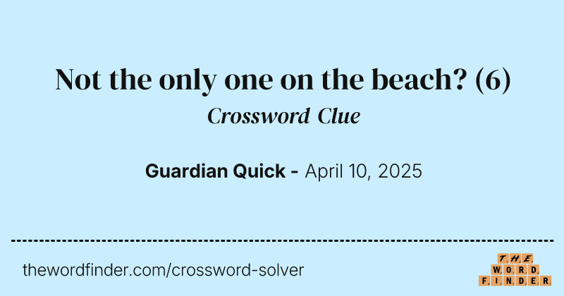Not the only one on the beach? crossword clue image