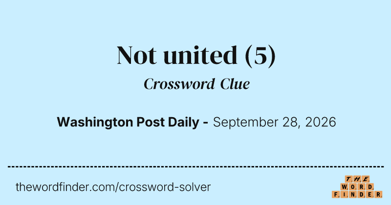 Not united crossword clue image