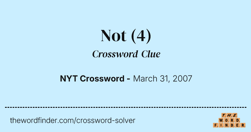 Not crossword clue image