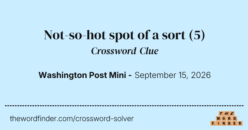 Not-so-hot spot of a sort crossword clue image