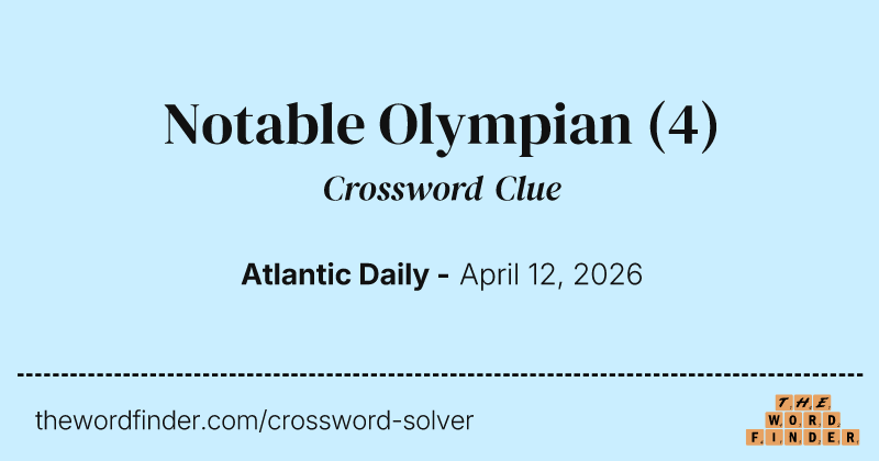 Notable Olympian crossword clue image