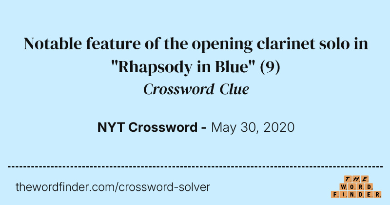 Notable feature of the opening clarinet solo in "Rhapsody in Blue" crossword clue image