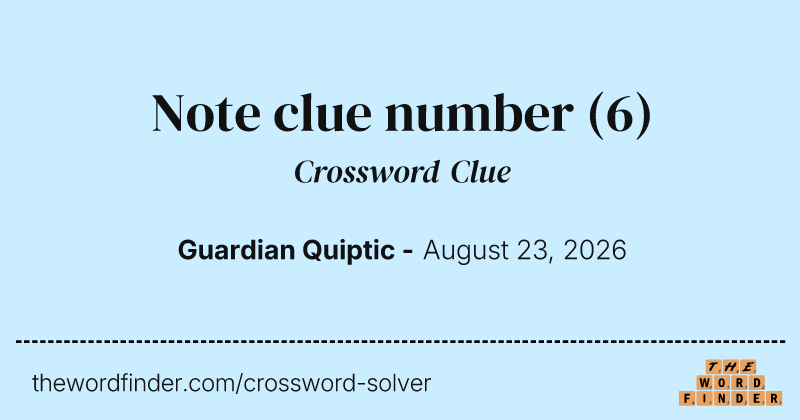 Note clue number crossword clue image
