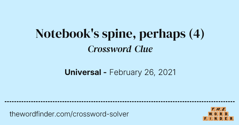 Notebook's spine, perhaps crossword clue image