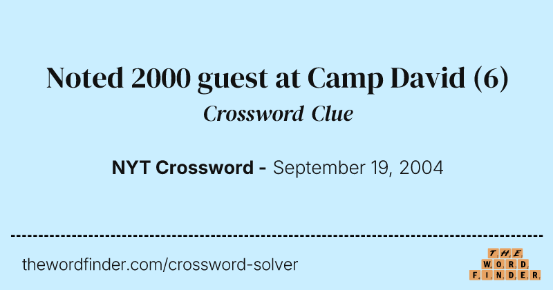 Noted 2000 guest at Camp David crossword clue image