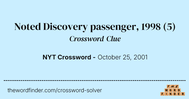 Noted Discovery passenger, 1998 crossword clue image