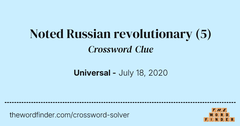 Noted Russian revolutionary crossword clue image