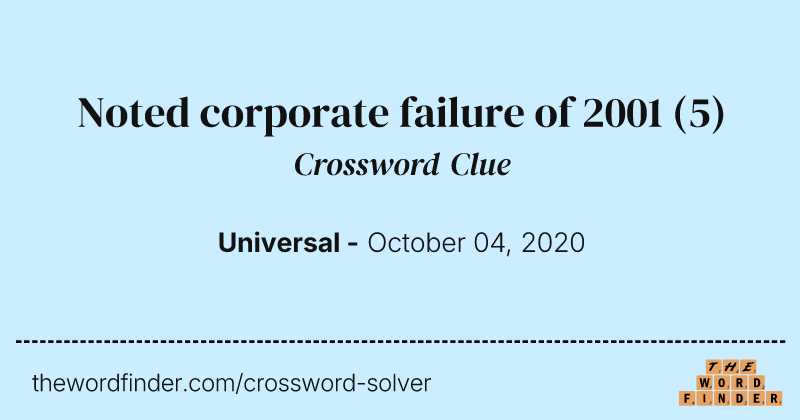 Noted corporate failure of 2001 crossword clue image