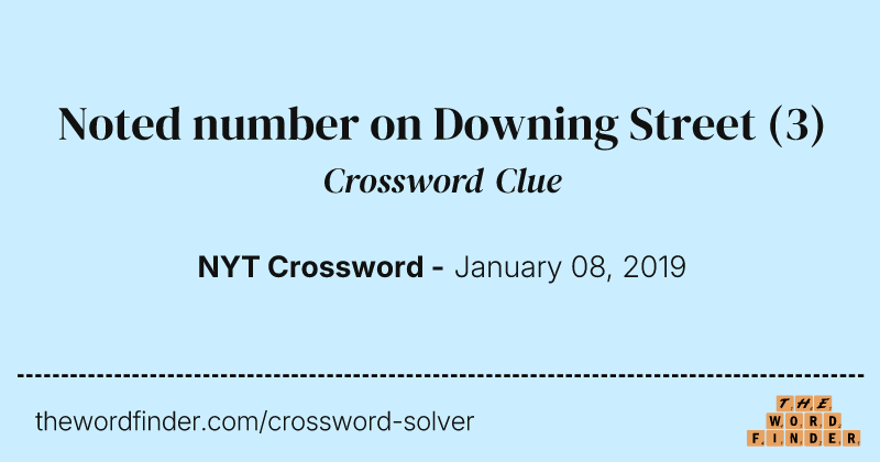 Noted number on Downing Street crossword clue image