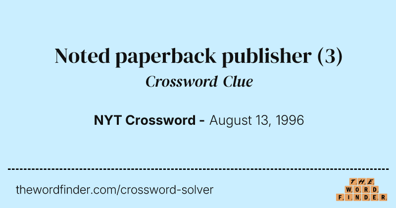Noted paperback publisher crossword clue image
