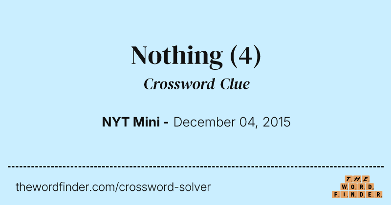 Nothing crossword clue image