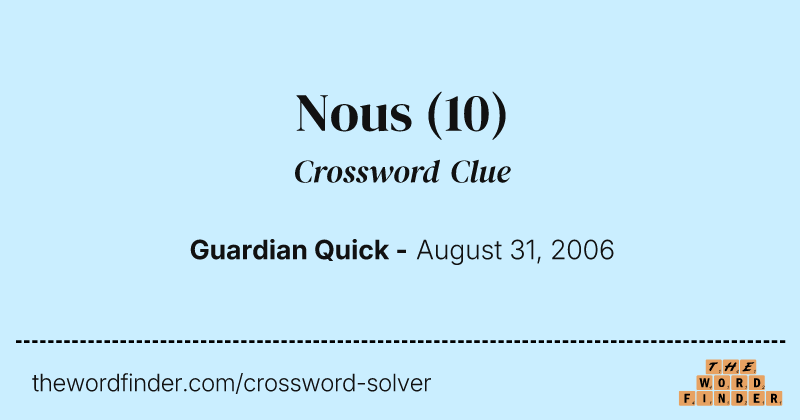 Nous crossword clue image