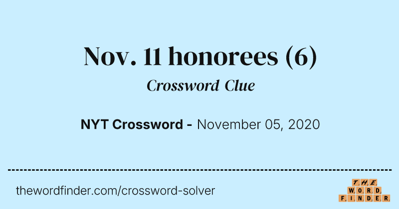 Nov. 11 honorees crossword clue image
