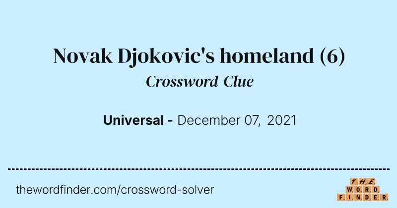 Novak Djokovic's homeland crossword clue image