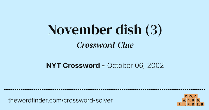 November dish crossword clue image