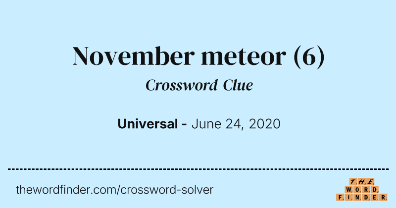 November meteor crossword clue image