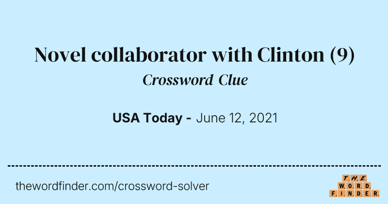 Novel collaborator with Clinton crossword clue image
