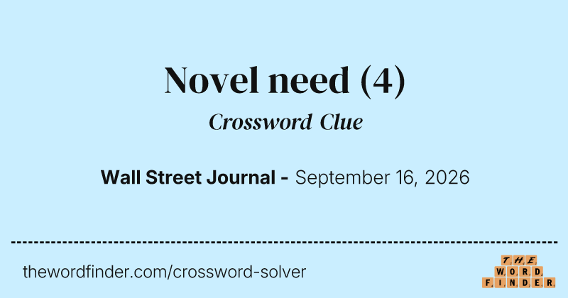 Novel need crossword clue image