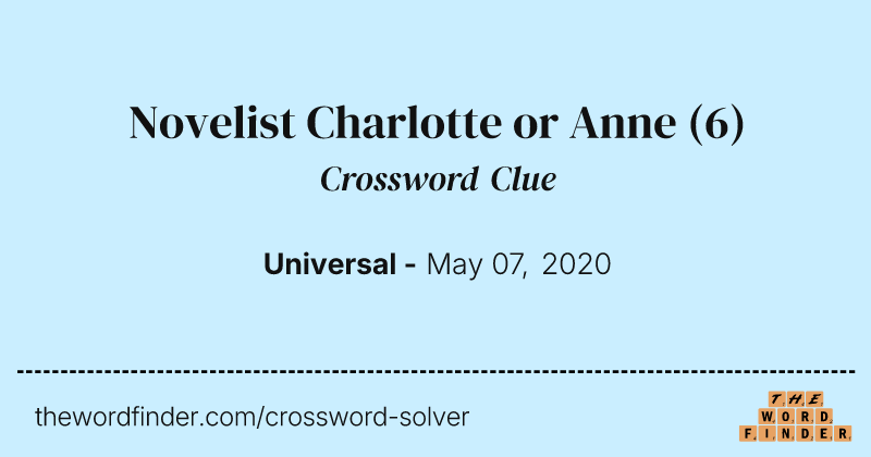 Novelist Charlotte or Anne crossword clue image