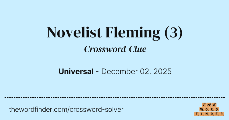 Novelist Fleming crossword clue image