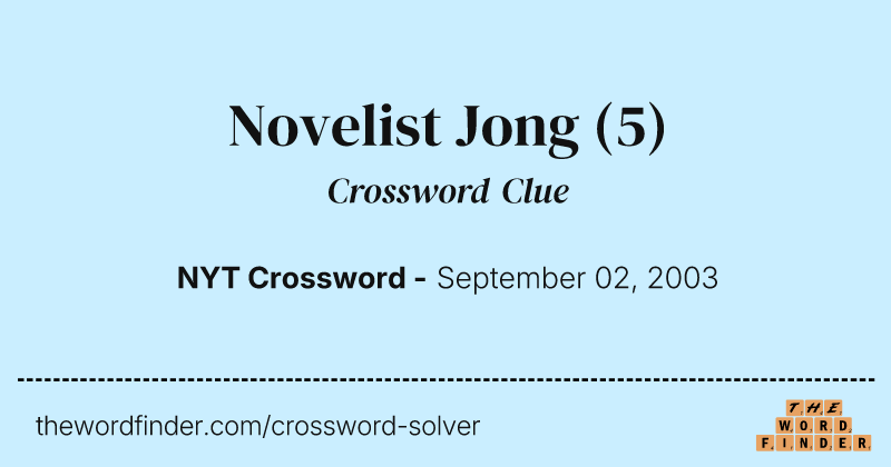 Novelist Jong crossword clue image