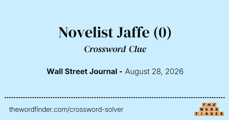 Novelist Jaffe crossword clue image
