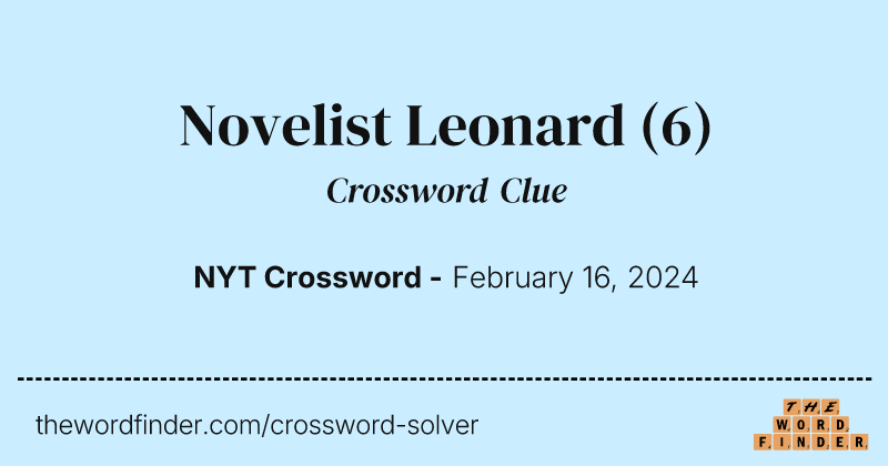 Novelist Leonard crossword clue image