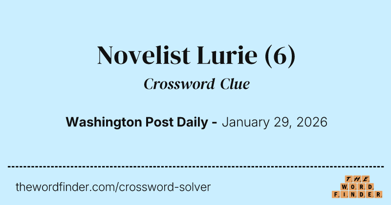 Novelist Lurie crossword clue image