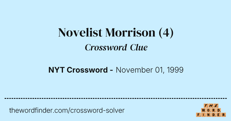 Novelist Morrison crossword clue image