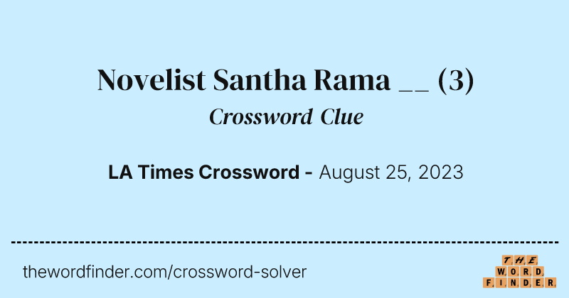 Novelist Santha Rama __ crossword clue image