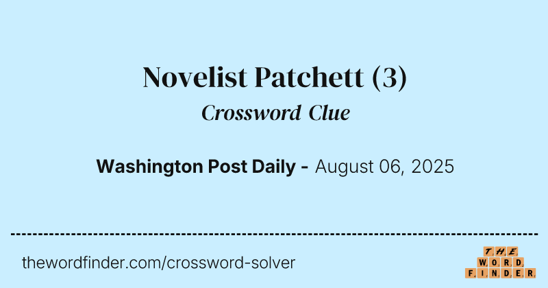 Novelist Patchett crossword clue image