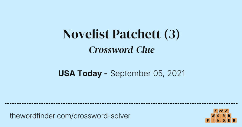 Novelist Patchett crossword clue image