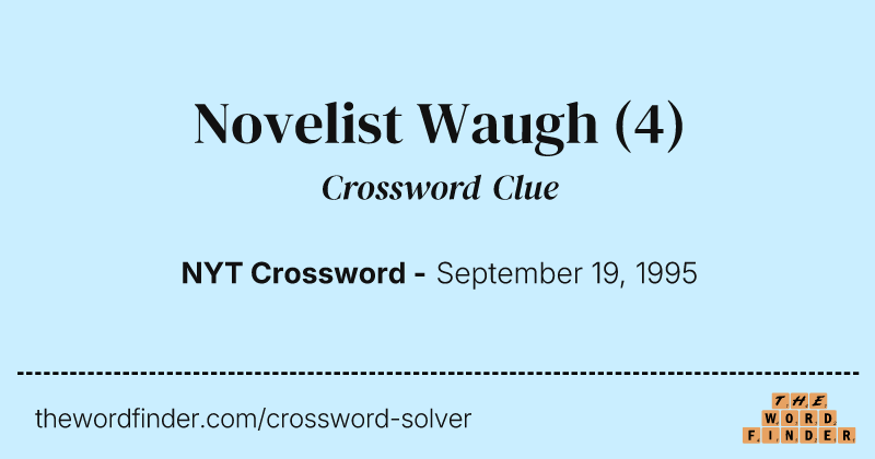 Novelist Waugh crossword clue image
