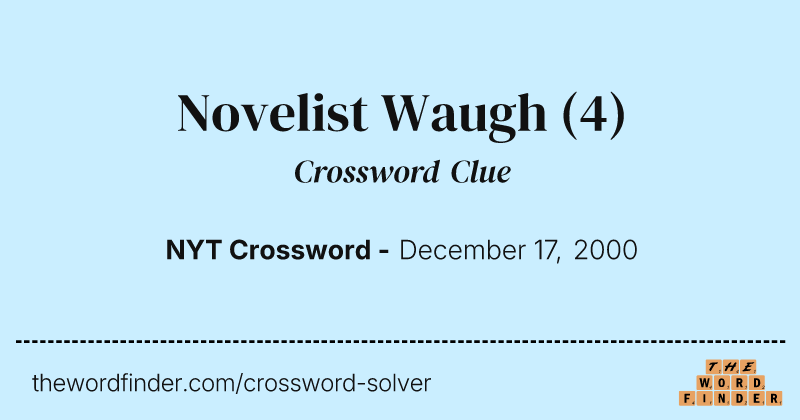 Novelist Waugh crossword clue image