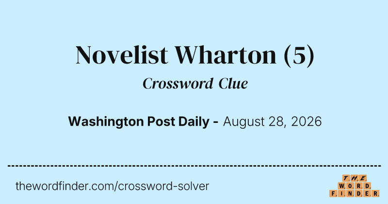 Novelist Wharton crossword clue image