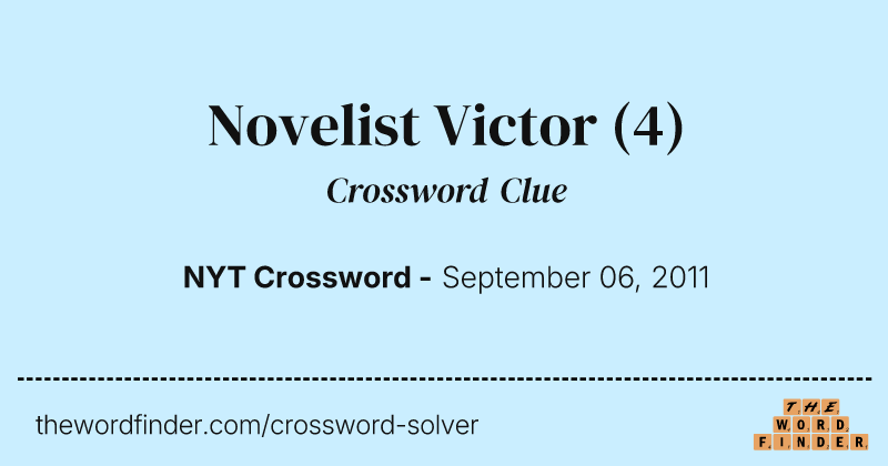 Novelist Victor crossword clue image