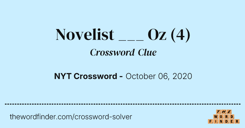 Novelist ___ Oz crossword clue image