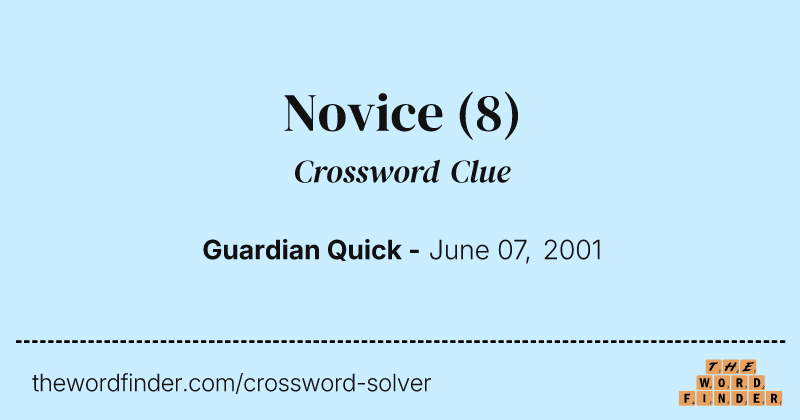 Novice crossword clue image