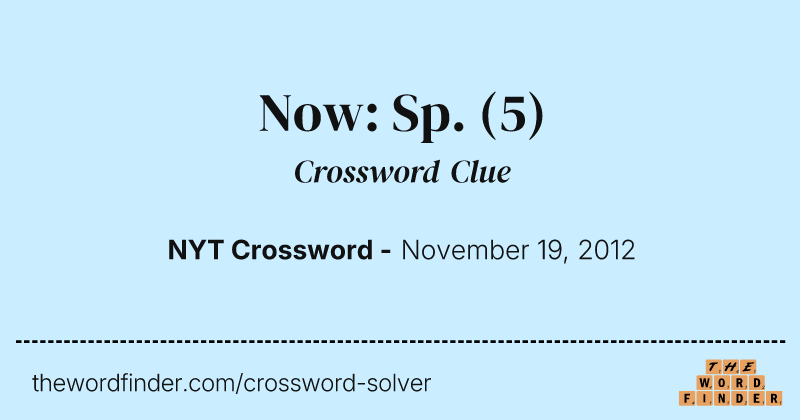 Now: Sp. crossword clue image