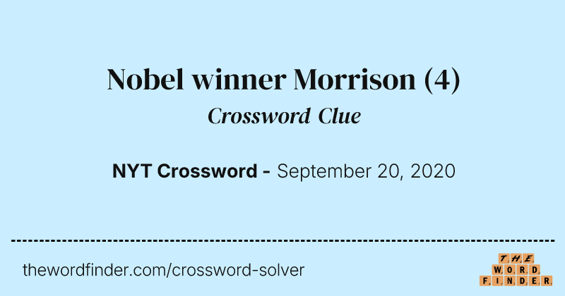 Nobel winner Morrison crossword clue image