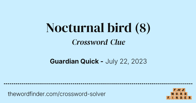 Nocturnal bird crossword clue image