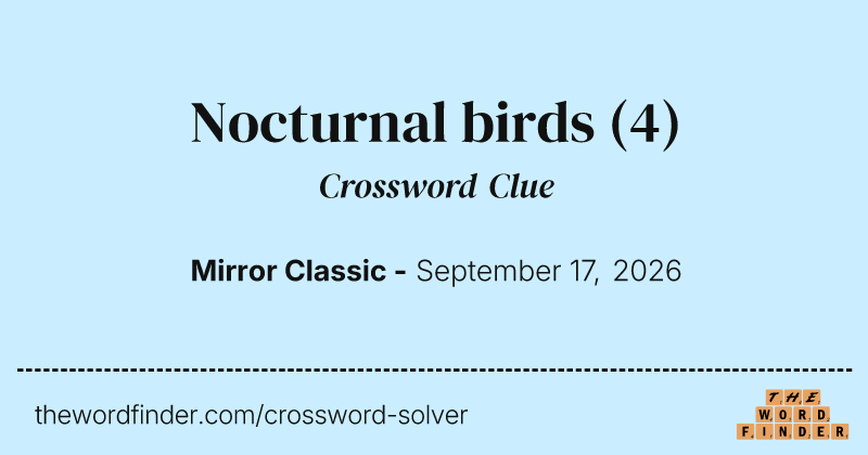 Nocturnal birds crossword clue image