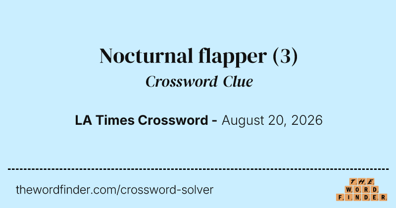 Nocturnal flapper crossword clue image
