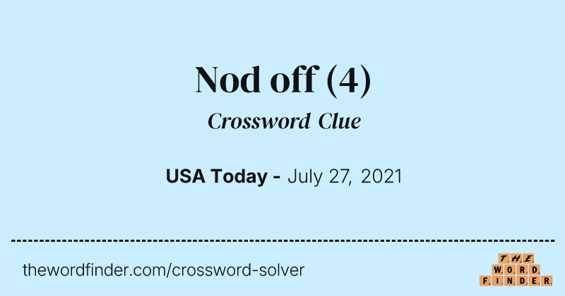 Nod off crossword clue image
