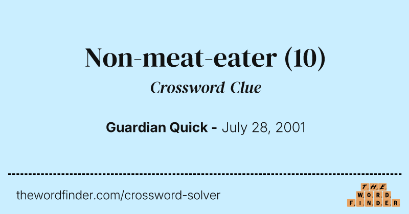 Non-meat-eater crossword clue image