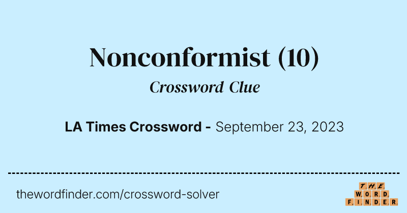 Nonconformist crossword clue image
