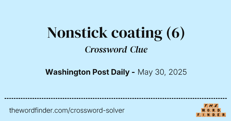 Nonstick coating crossword clue image