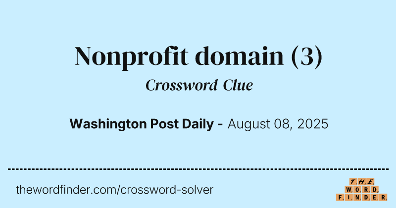 Nonprofit domain crossword clue image