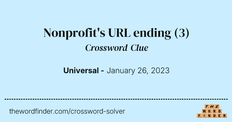 Nonprofit's URL ending crossword clue image