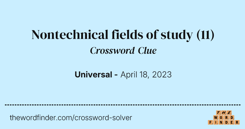 Nontechnical fields of study crossword clue image